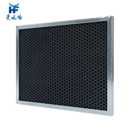 Aluminum Frame Plastic Honeycomb Activated Carbon Particle Range Hood Ventilation System Plate Type Activated Carbon Filter Plate